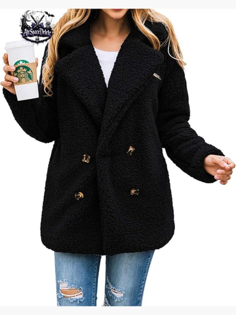 Oversized Sherpa Fleece Faux Fur Jacket Winter Coat Warm Outerwear